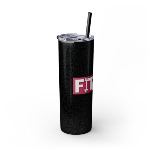 Fitness Themed Skinny Tumbler with Straw, 20oz | Workout Water Bottle, Gym Drinkware, Motivational Tumbler, Fitness Gift, Exercise Mug - Image 2