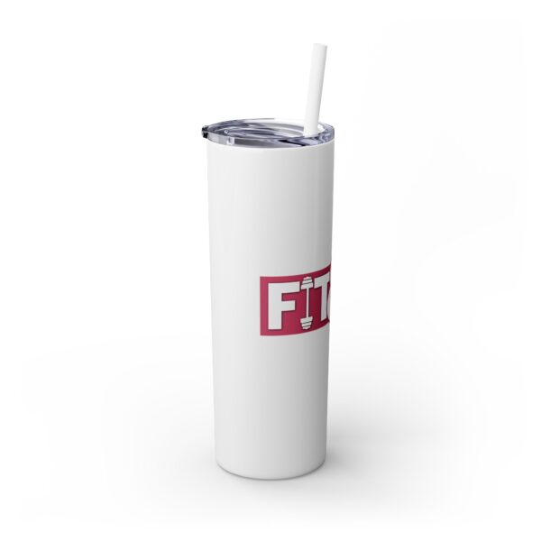 Fitness Themed Skinny Tumbler with Straw, 20oz | Workout Water Bottle, Gym Drinkware, Motivational Tumbler, Fitness Gift, Exercise Mug - Image 8