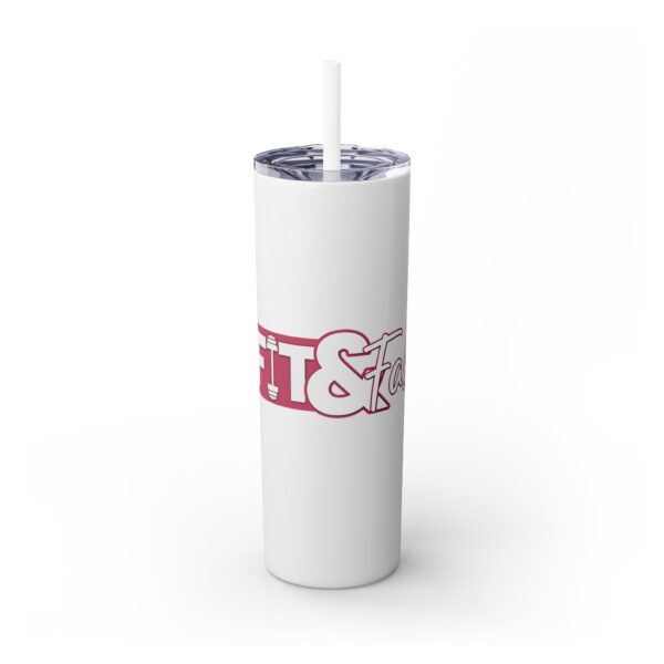 Fitness Themed Skinny Tumbler with Straw, 20oz | Workout Water Bottle, Gym Drinkware, Motivational Tumbler, Fitness Gift, Exercise Mug - Image 7