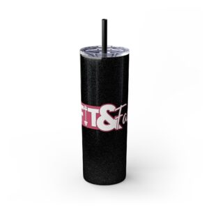 Fitness Themed Skinny Tumbler with Straw, 20oz | Workout Water Bottle, Gym Drinkware, Motivational Tumbler, Fitness Gift, Exercise Mug