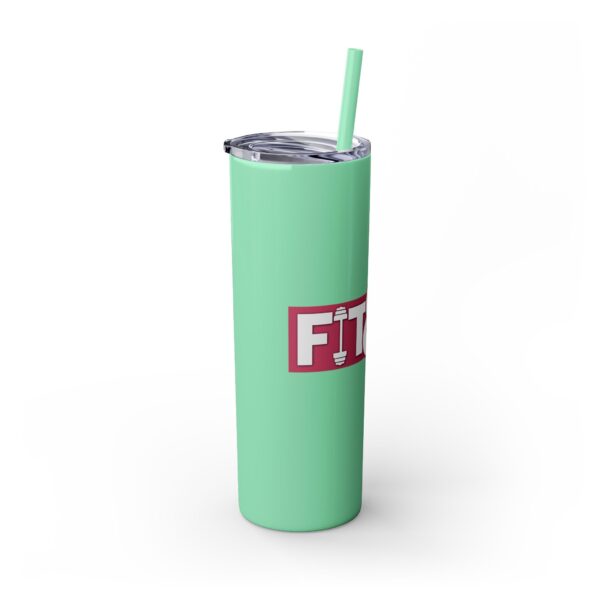 Fitness Themed Skinny Tumbler with Straw, 20oz | Workout Water Bottle, Gym Drinkware, Motivational Tumbler, Fitness Gift, Exercise Mug - Image 14