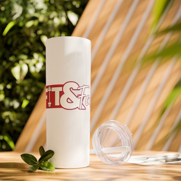 Fitness Themed Skinny Tumbler with Straw, 20oz | Workout Water Bottle, Gym Drinkware, Motivational Tumbler, Fitness Gift, Exercise Mug - Image 11