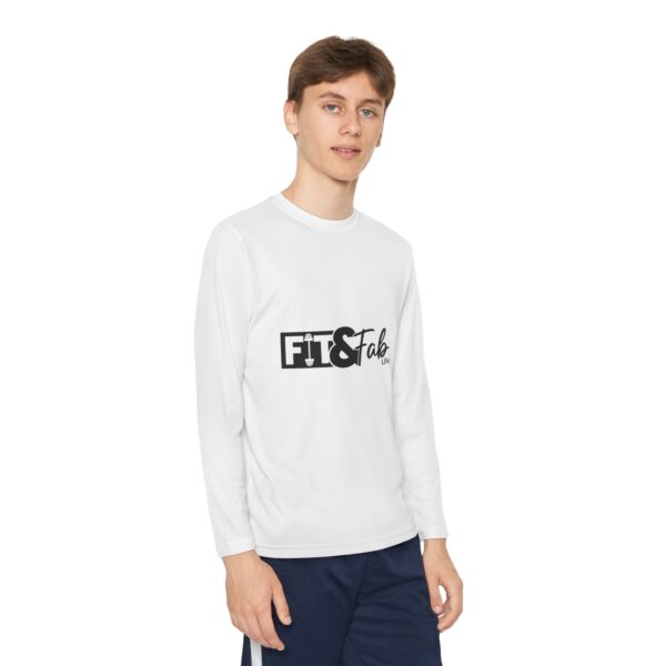Youth Long Sleeve Fitness Tee - Fit & Fab Life, Activewear, Sports Shirt, Casual Top, Gift for Athletes, Workout Apparel - Image 3