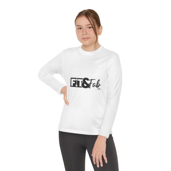 Youth Long Sleeve Fitness Tee - Fit & Fab Life, Activewear, Sports Shirt, Casual Top, Gift for Athletes, Workout Apparel - Image 4