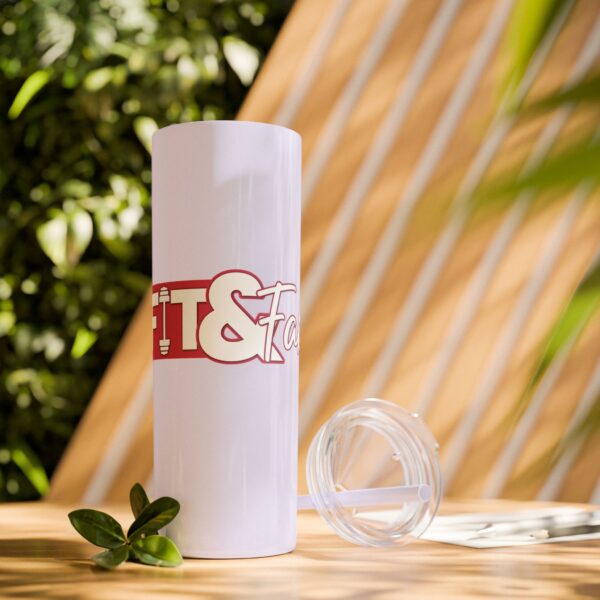Fitness Themed Skinny Tumbler with Straw, 20oz | Workout Water Bottle, Gym Drinkware, Motivational Tumbler, Fitness Gift, Exercise Mug - Image 23