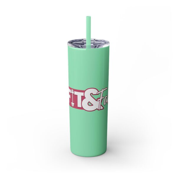 Fitness Themed Skinny Tumbler with Straw, 20oz | Workout Water Bottle, Gym Drinkware, Motivational Tumbler, Fitness Gift, Exercise Mug - Image 13