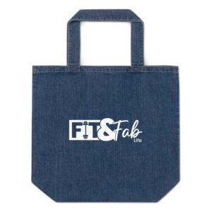 Organic denim tote bag