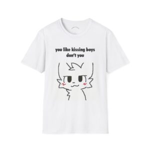 You Like Kissing Boys Don't You T-Shirt — Cute Blush Cartoon Cat Tee